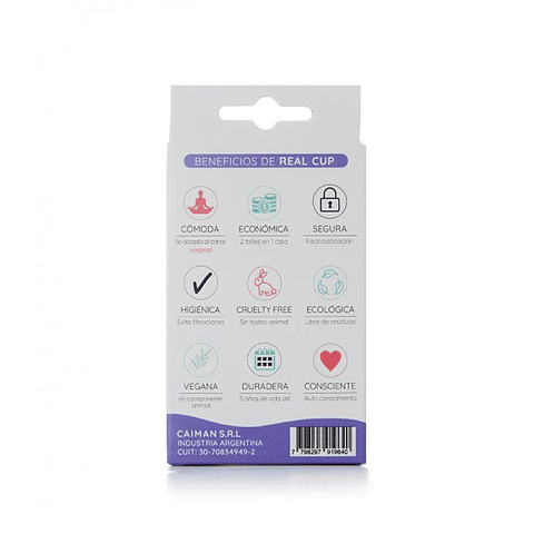 Copita Menstrual Real Cup Kit 2 Talla S y M