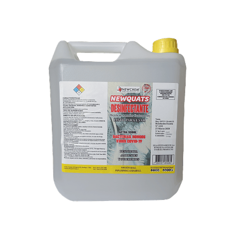 Newquats Desinfectante 5 Litros Amonio Cuaternario