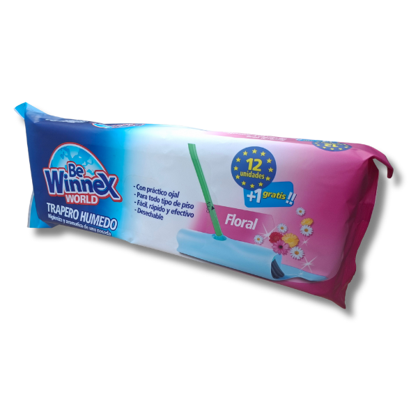 Traperos Húmedos Higienizantes Floral 12 u + 1 gratís