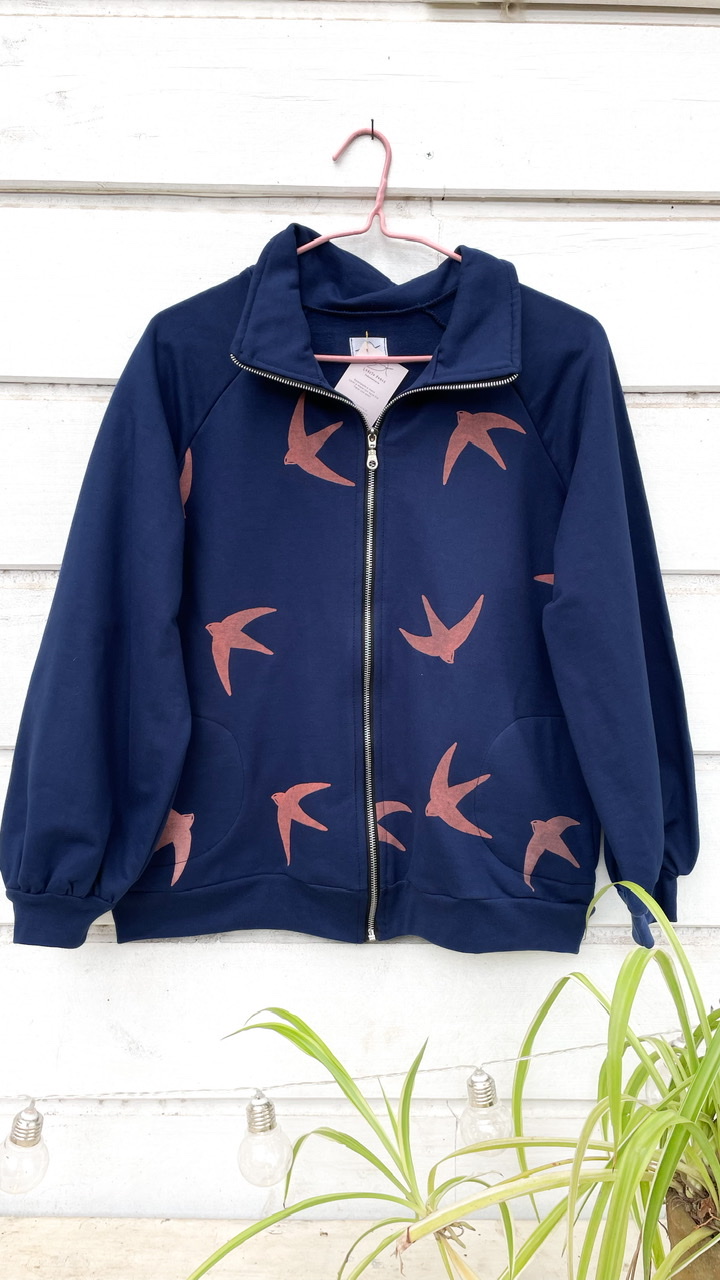 Bomber Azul Golondrinas Naranjas
