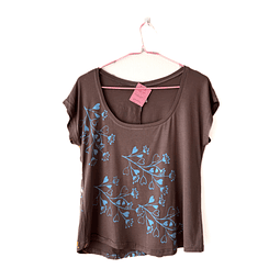 Polera Cacao Flores