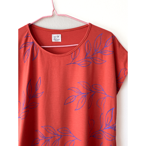 Polera Naranja Hojas