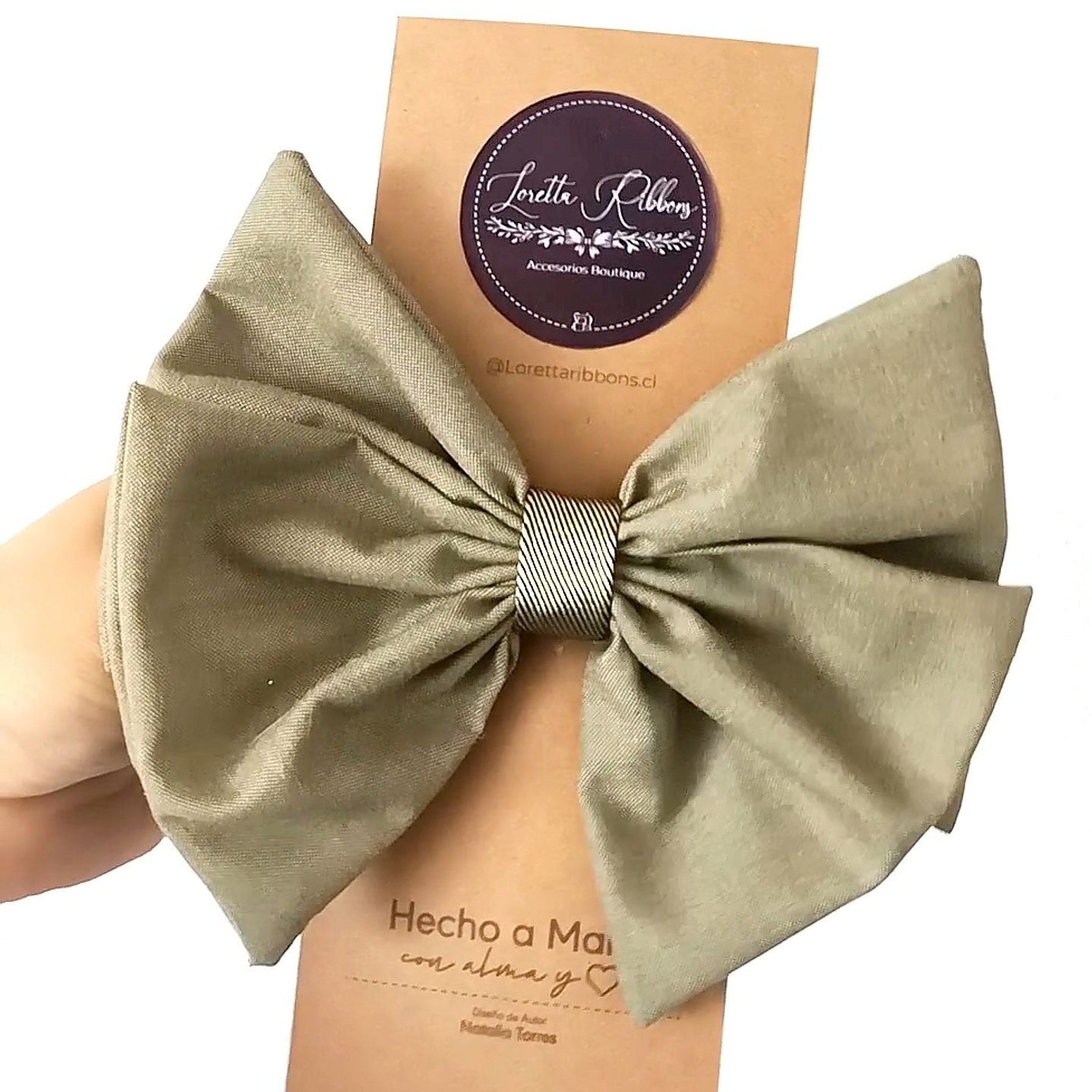 Maxilazo Mariposa doble Verde con dorado 1