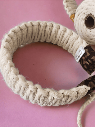 Cintillo de macramé crudo