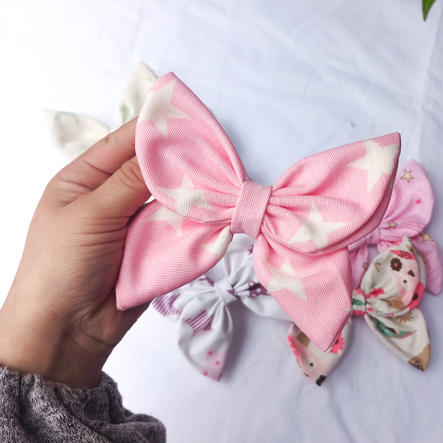 Traba mariposa rosa con estrellas  1