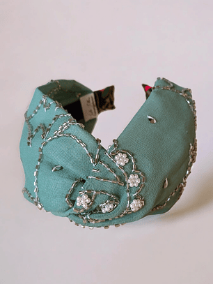 Cintillo Agua Marina con pedrería