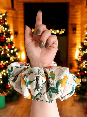 Scrunchie Blanco floreado