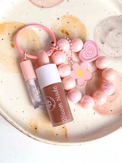 Duo gloss nude + Mini mimosa Bloomshell 