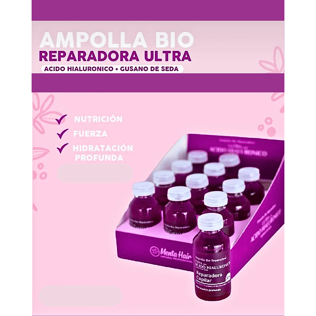 Menta Hair, Ampolla Acido Hialuronico 30 ml C/u