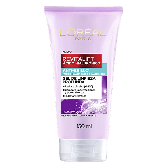 L´oreal Gel Limpieza Acido Hialuronico Anti Brillo 