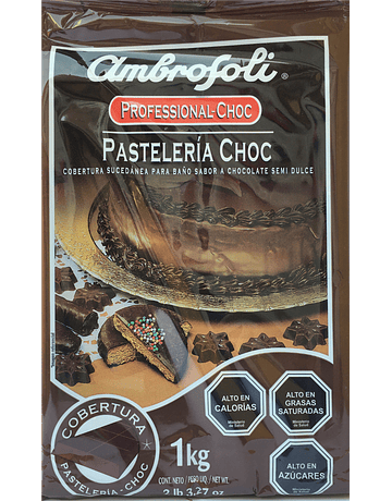 Chocolate Sucedáneo Semi Dulce Ambrosoli Pastelería Choc para Baño 1 Kg.