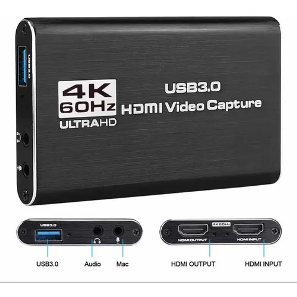 Capturadora Video Hdmi Usb 3.0 4k Multiplataforma + Cable HDMI