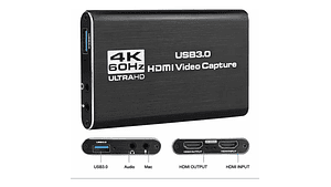 Capturadora De Video Audio Mic Usb 3.0 A Hdmi, 4k Ultra Hd