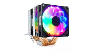 Disipador Cpu Rgb Doble Ventilador Base De Cobre Intel/amd