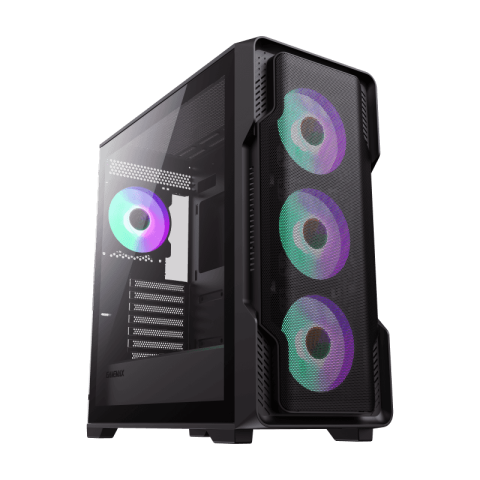 Gabinete GameMax Siege E-ATX Negro | Vidrio Templado | 4 Ventiladores ARGB Incluidos