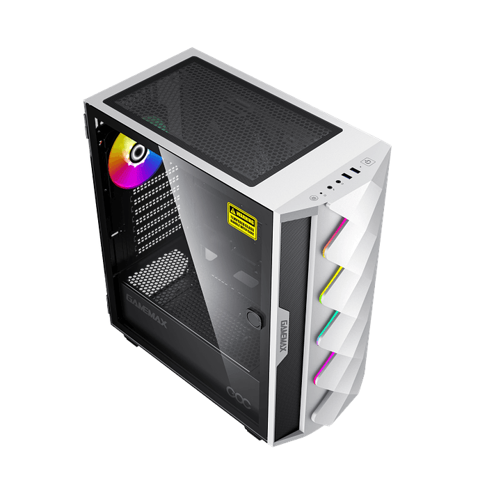 Gabinete Gamer Diamond COC White, 1 Fan RGB 120mm, 1 Fan 140mm, ATX, m-ATX, Gamemax 3