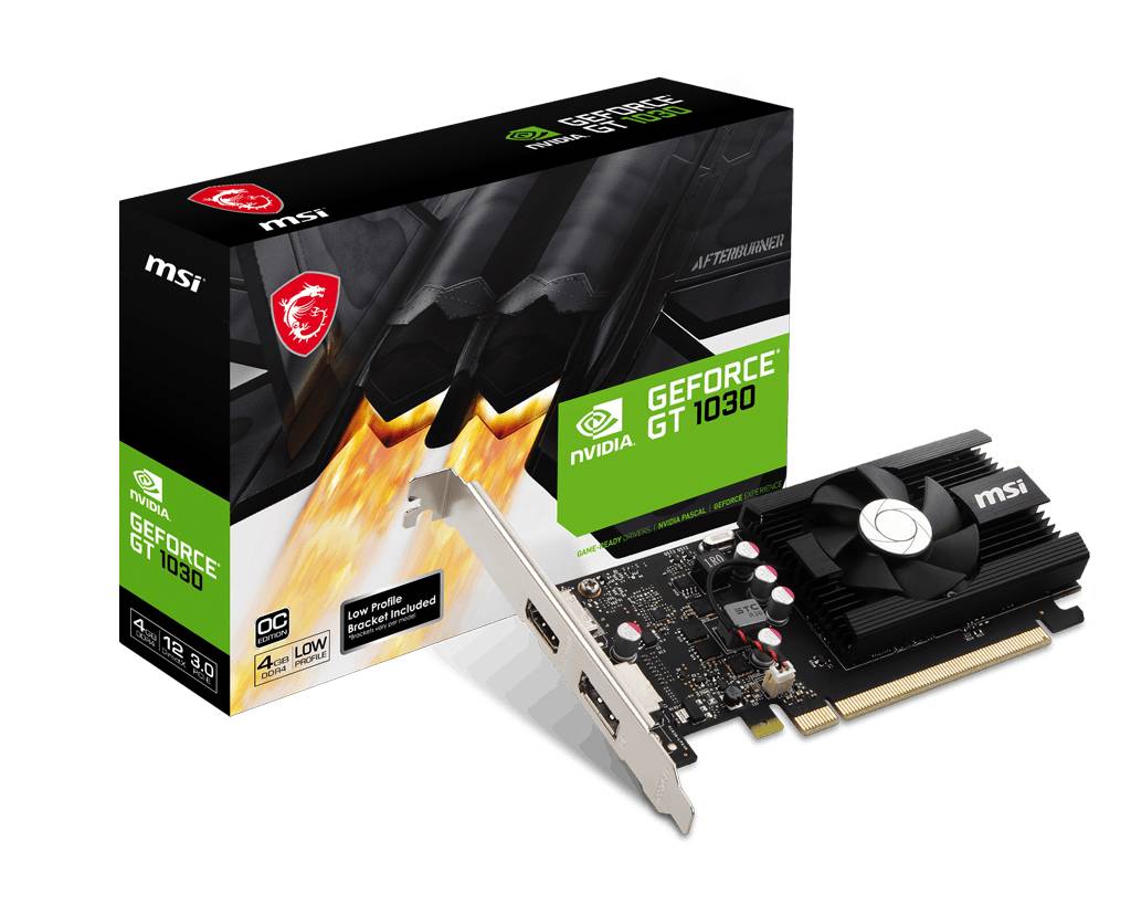 Tarjeta Gráfica MSI GeForce GT 1030 4GD4 LP OC 4GB DDR4 Low Profile