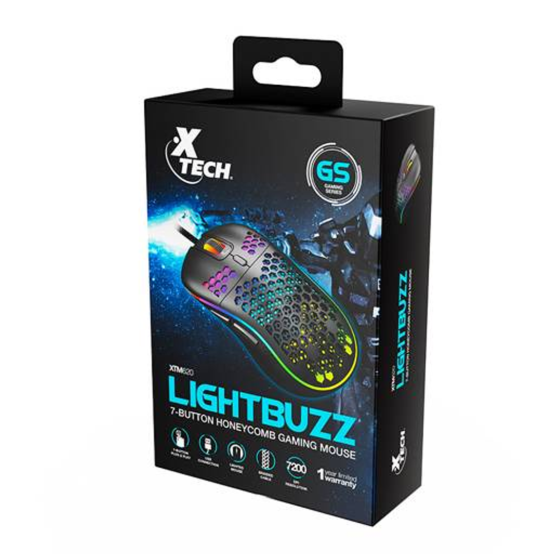 Mouse Gamer Xtech XTM-620 Honeycomb 7200 DPI USB – Liviano y Preciso 3