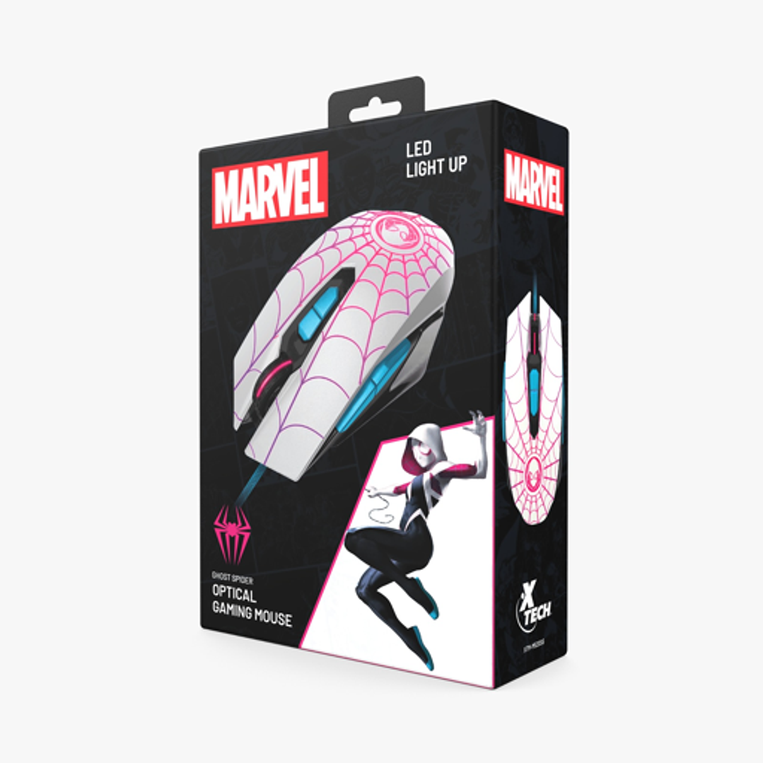 Mouse Gamer Marvel Spider-Gwen 2400 DPI USB – Xtech Gaming Edition 2