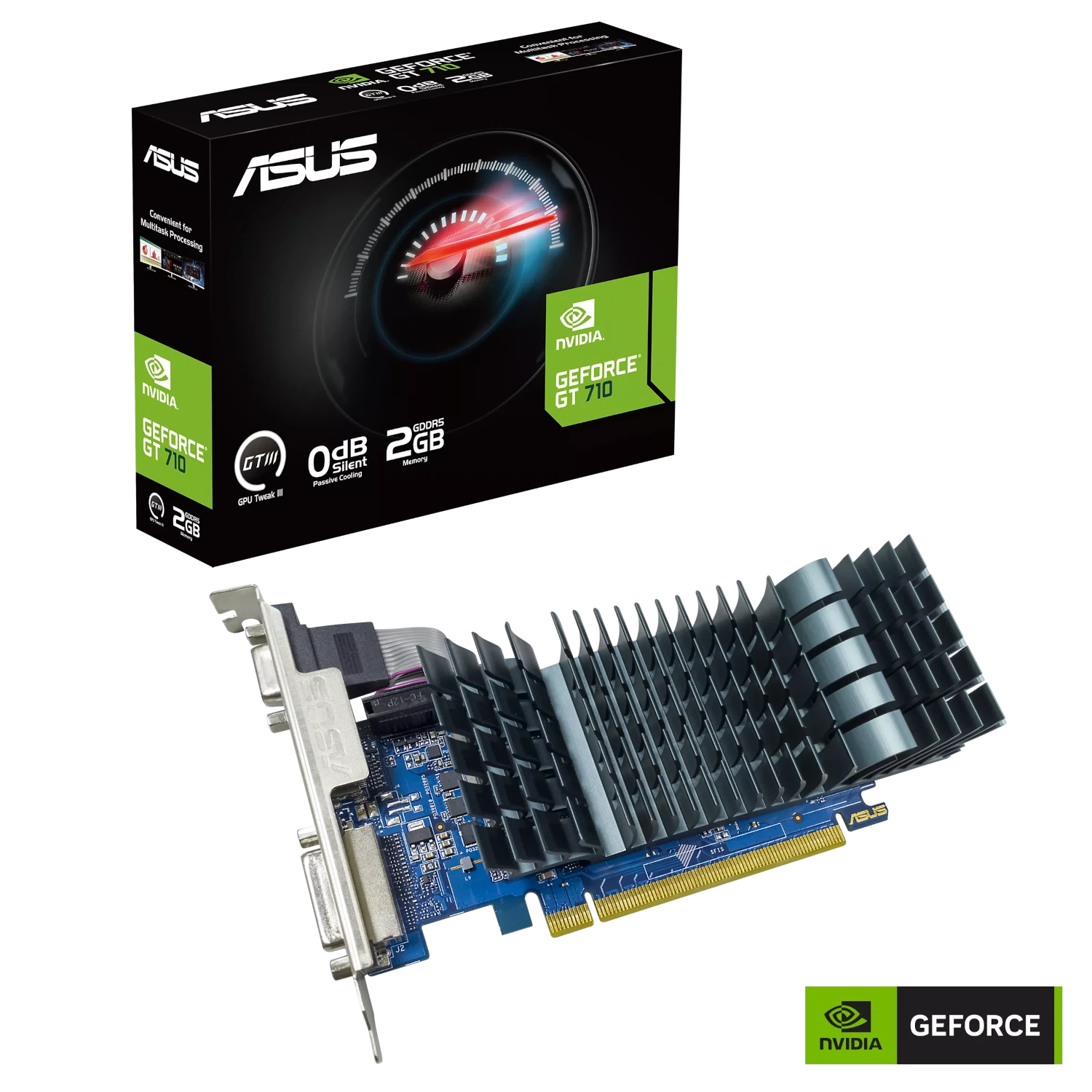 Tarjeta Gráfica ASUS GeForce GT 710 2GB GDDR5 Low Profile Pasiva