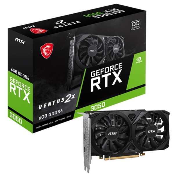Tarjeta Gráfica MSI GeForce RTX 3050 VENTUS 2X 6GB GDDR6 OC
