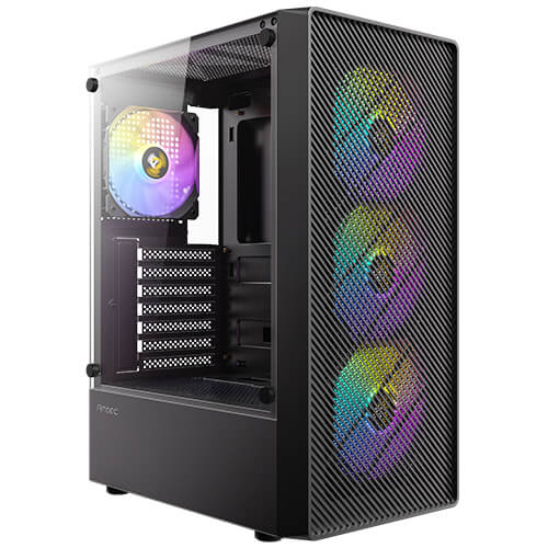 Gabinete Antec AX26 RGB Elite ATX Negro | Vidrio Templado | 4 Ventiladores RGB Incluidos