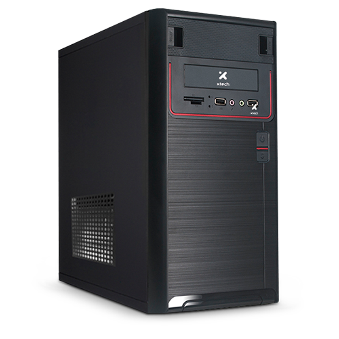 Gabinete Microtorre Micro-ATX con Fuente 600W Incluida | Negro | Compacto para Oficina 1