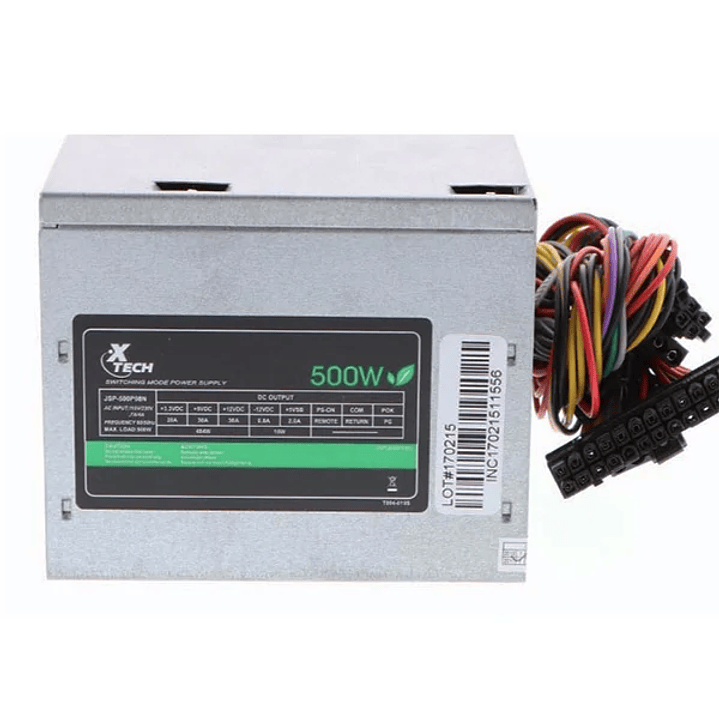 Fuente de Poder Xtech ATX 500W 20+4 Pin | 2x SATA | Uso Oficina 1