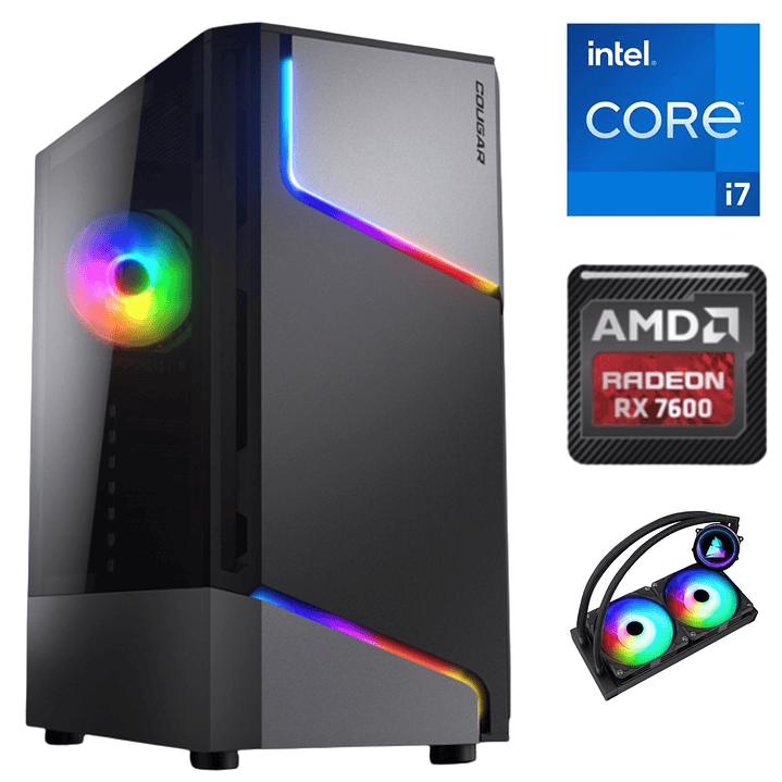 PC Gamer Intel Core i7-12700F + RX 7600 8GB +16GB RAM + SSD 500GB 2