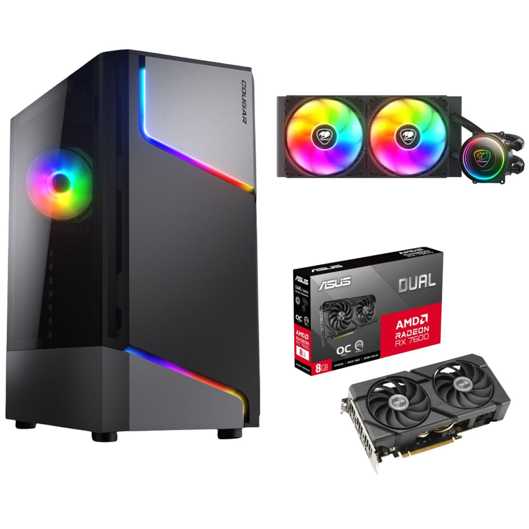 PC Gamer Intel Core i7-12700F + RX 7600 8GB +16GB RAM + SSD 500GB 3