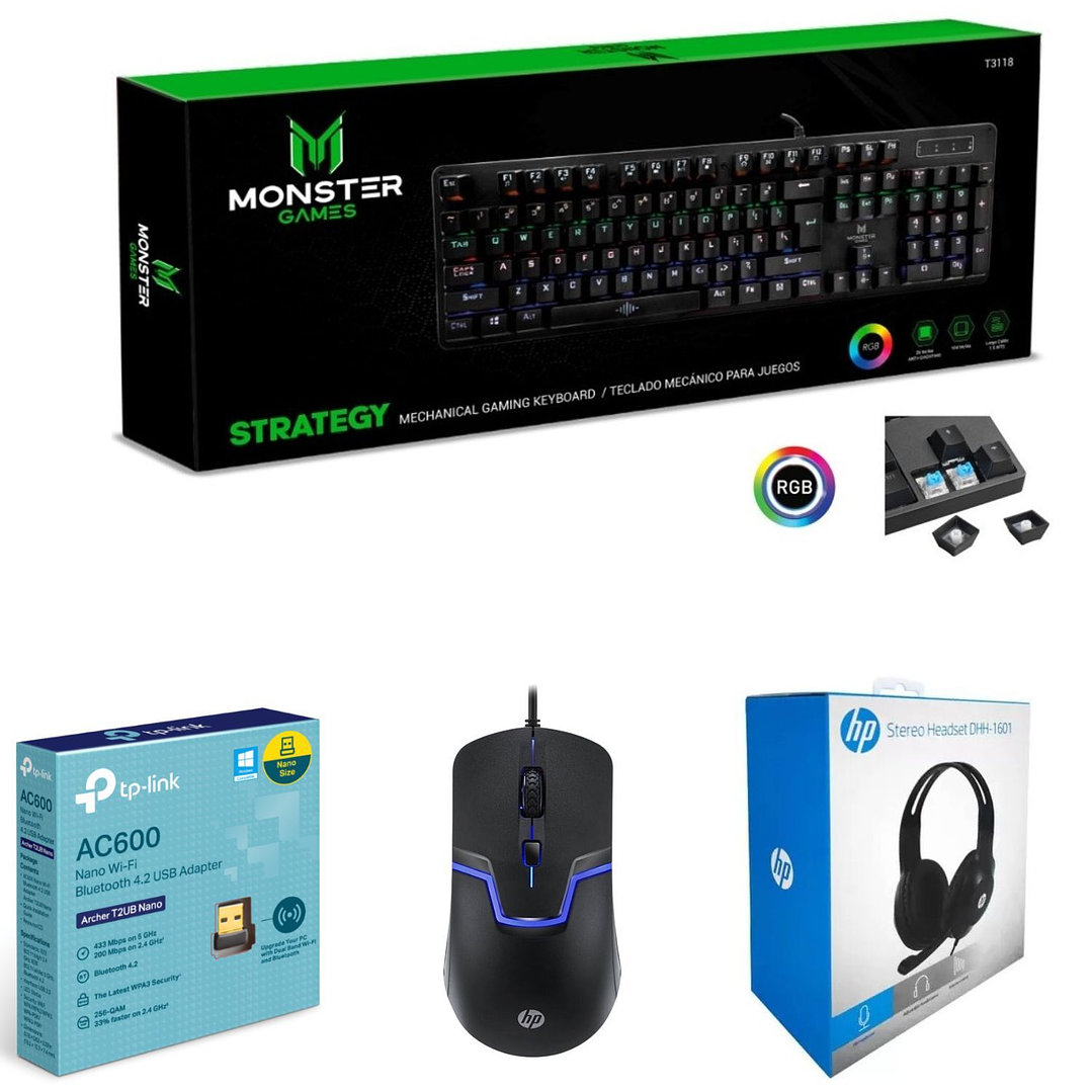 PC Gamer Ryzen 3 3200G + Monitor 22” + Teclado , Mouse Gamer, Audifonos 2