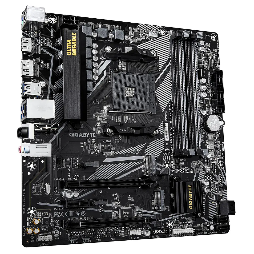 Placa Madre Gigabyte B550M DS3H AC R2 AM4 B550 Wi‑Fi 3