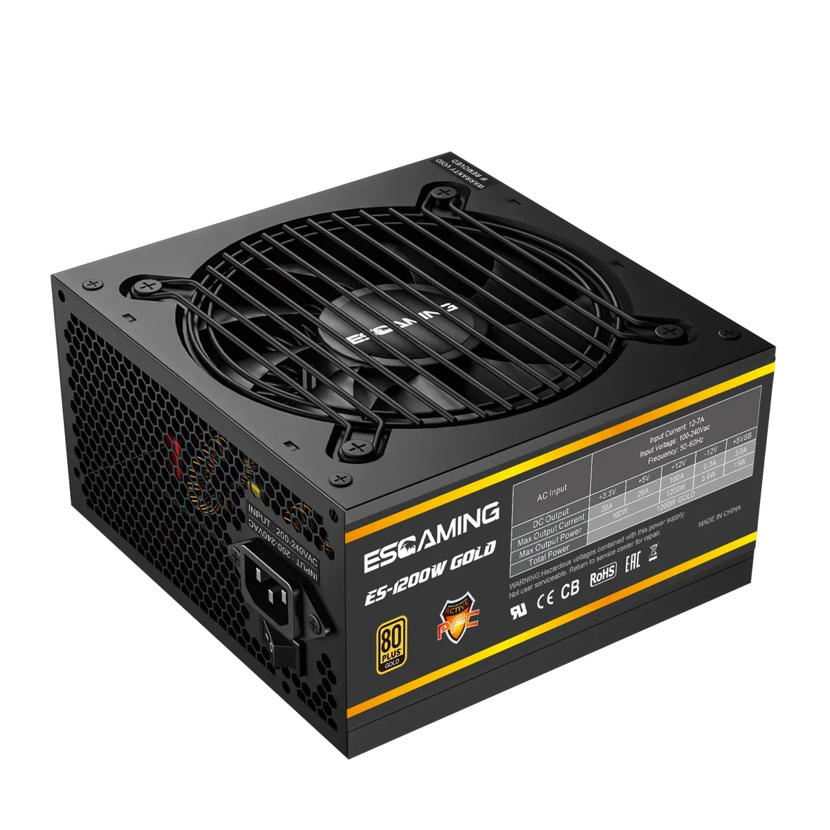 Fuente de Poder ESGAMING ESG-1200W 1200W 80 Plus Gold Modular