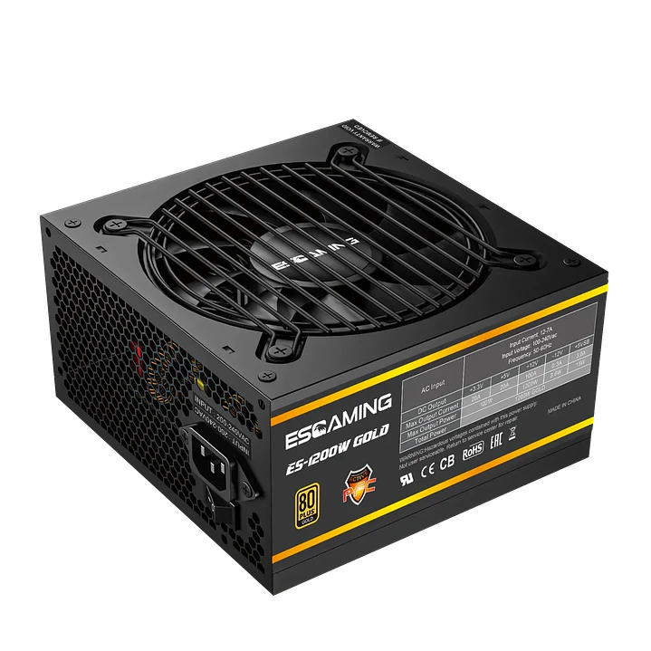 Fuente de Poder ESGAMING ESG-1200W 1200W 80 Plus Gold Modular 1