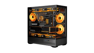 Gabinete EsGaming BK01 Black ARGB 6 Ventiladores LED ARGB Mid-Tower