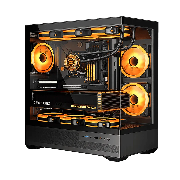 Gabinete EsGaming BK01 Black ARGB 6 Ventiladores LED ARGB Mid-Tower 1