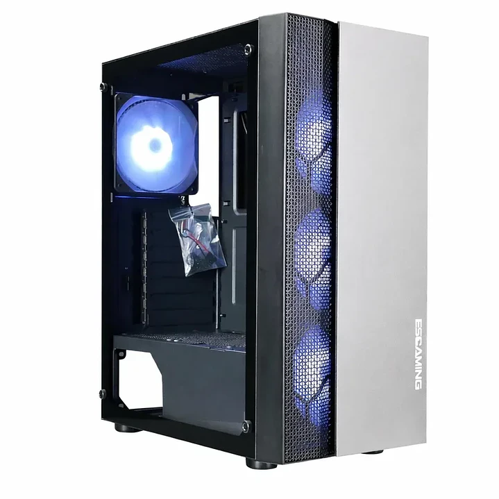 Gabinete EsGaming F05T-BK Mesh ARGB 4 ventiladores Mid-Tower 1