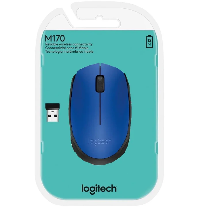 Mouse Logitech M170 Inalámbrico Azul Ambidiestro para Oficina 1