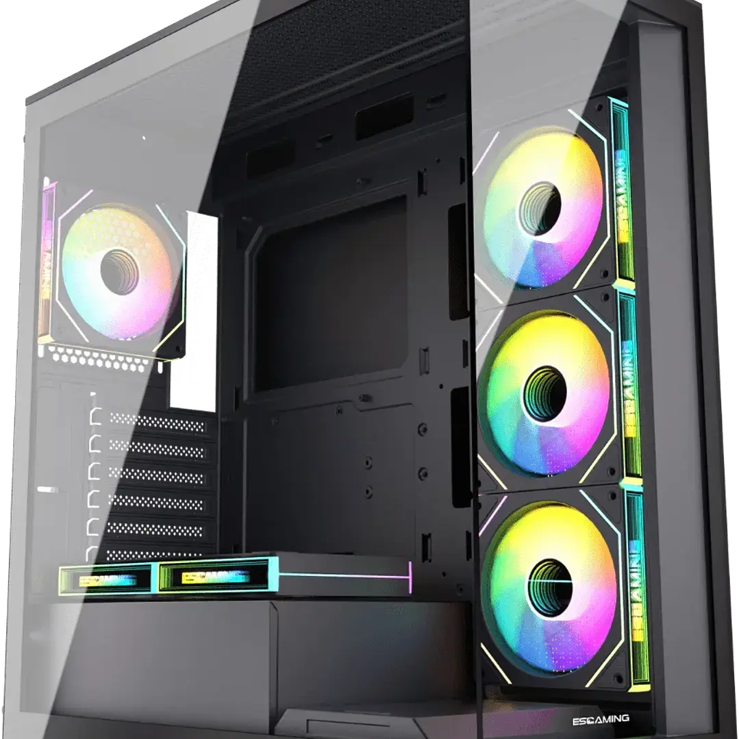 Gabinete EsGaming Gilgamesh K6-BK Black ARGB Mid Tower panorámico 1