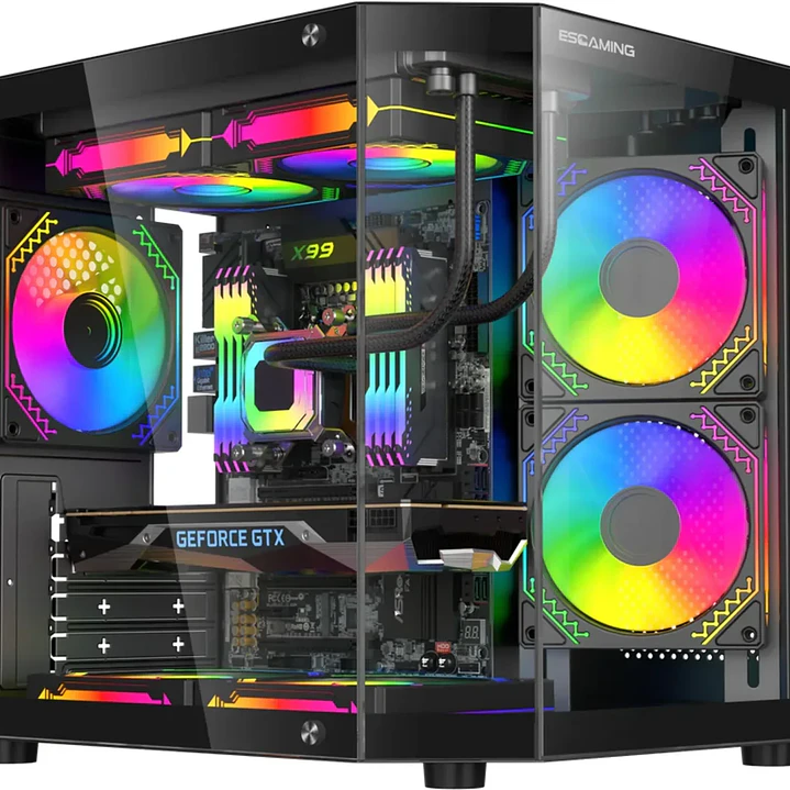 Gabinete Rebel MATX Black ARGB 5 Fan USB-C USB 3.0 2