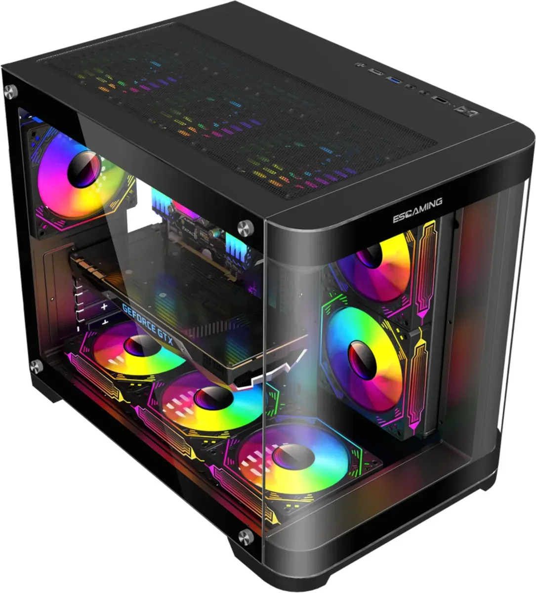 Gabinete Gamer VIPER MATX Black ARGB 5 Fan USB-C