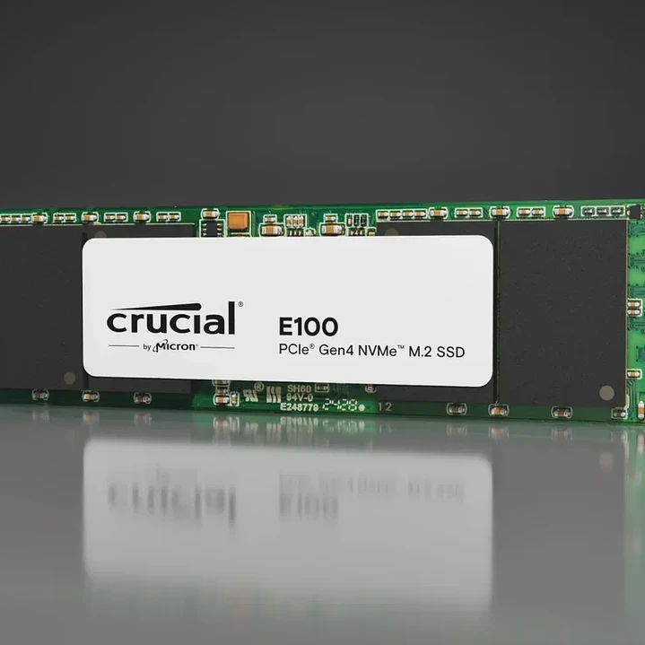 SSD Crucial E100 480GB NVMe M.2 2280 PCIe Gen 4.0 3