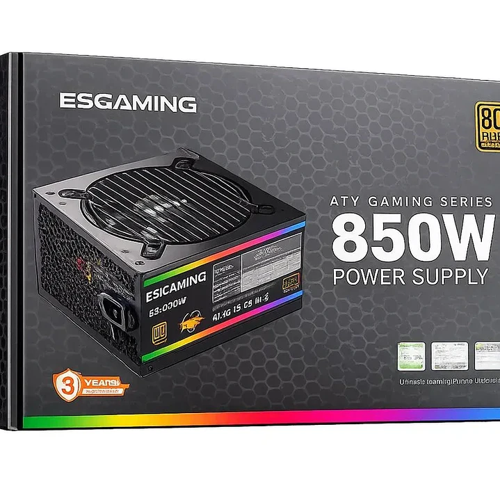 Fuente de Poder ESGaming ES-850W 850W 80 Plus Bronze 1