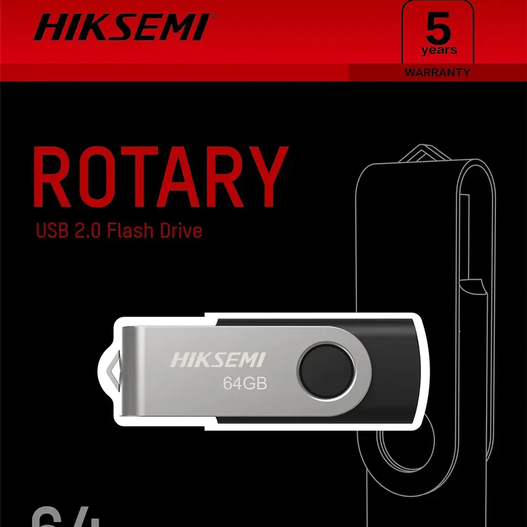 Pendrive Hiksemi M200S 64GB USB 2.0 Rotativo Metálico 3