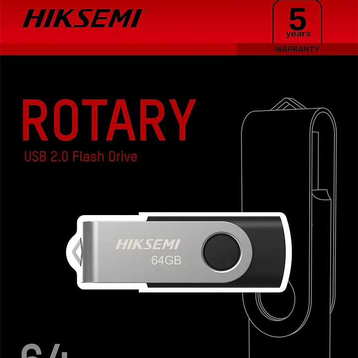 Pendrive Hiksemi M200S 64GB USB 2.0 Rotativo Metálico 3
