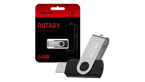 Pendrive Hiksemi M200S 64GB USB 2.0 Rotativo Metálico