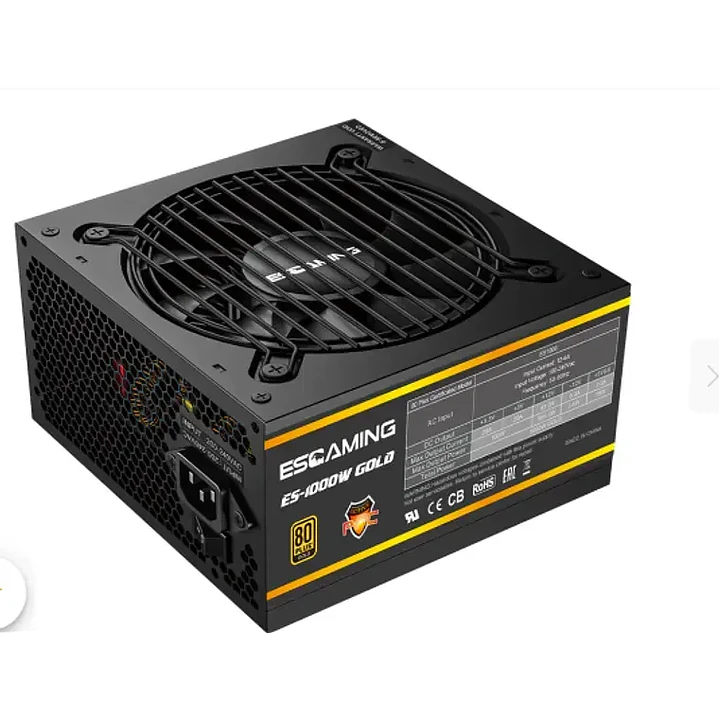 Fuente de Poder ESGAMING ESG-1000W 1000W 80 PLUS Gold Full Modular 1