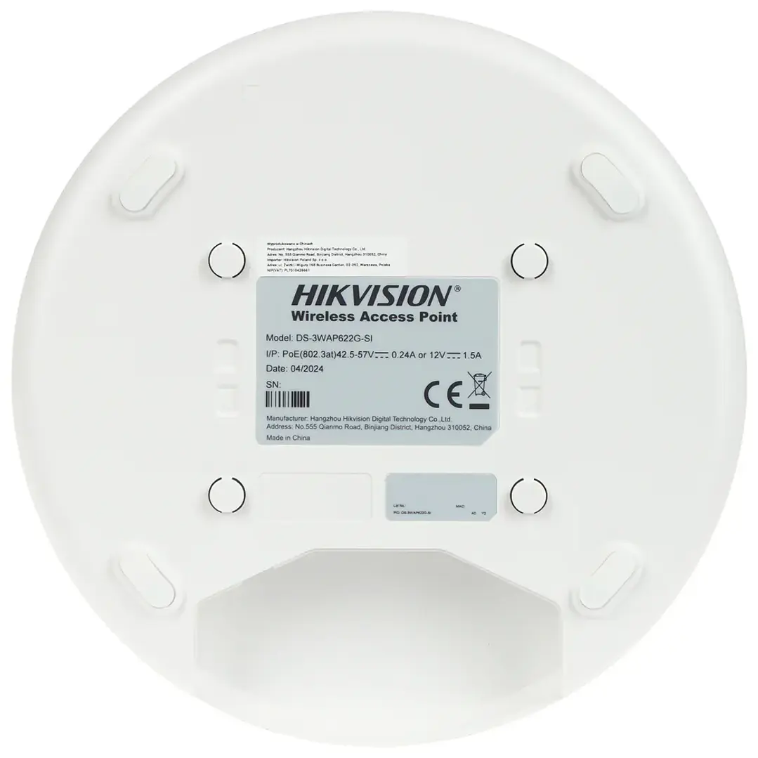 Access Point Hikvision DS-3WAP622G-SI WiFi 6 PoE de doble banda 3
