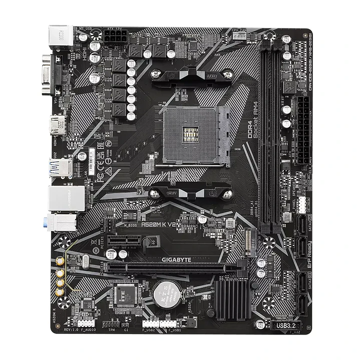 Placa Madre Gigabyte A520M K V2 AM4 A520 DDR4 micro-ATX 2