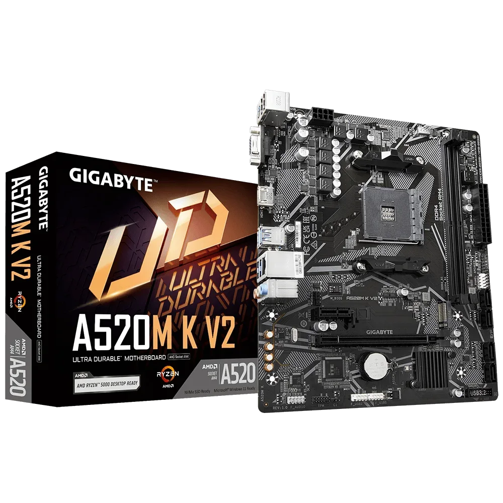 Placa Madre Gigabyte A520M K V2 AM4 A520 DDR4 micro-ATX